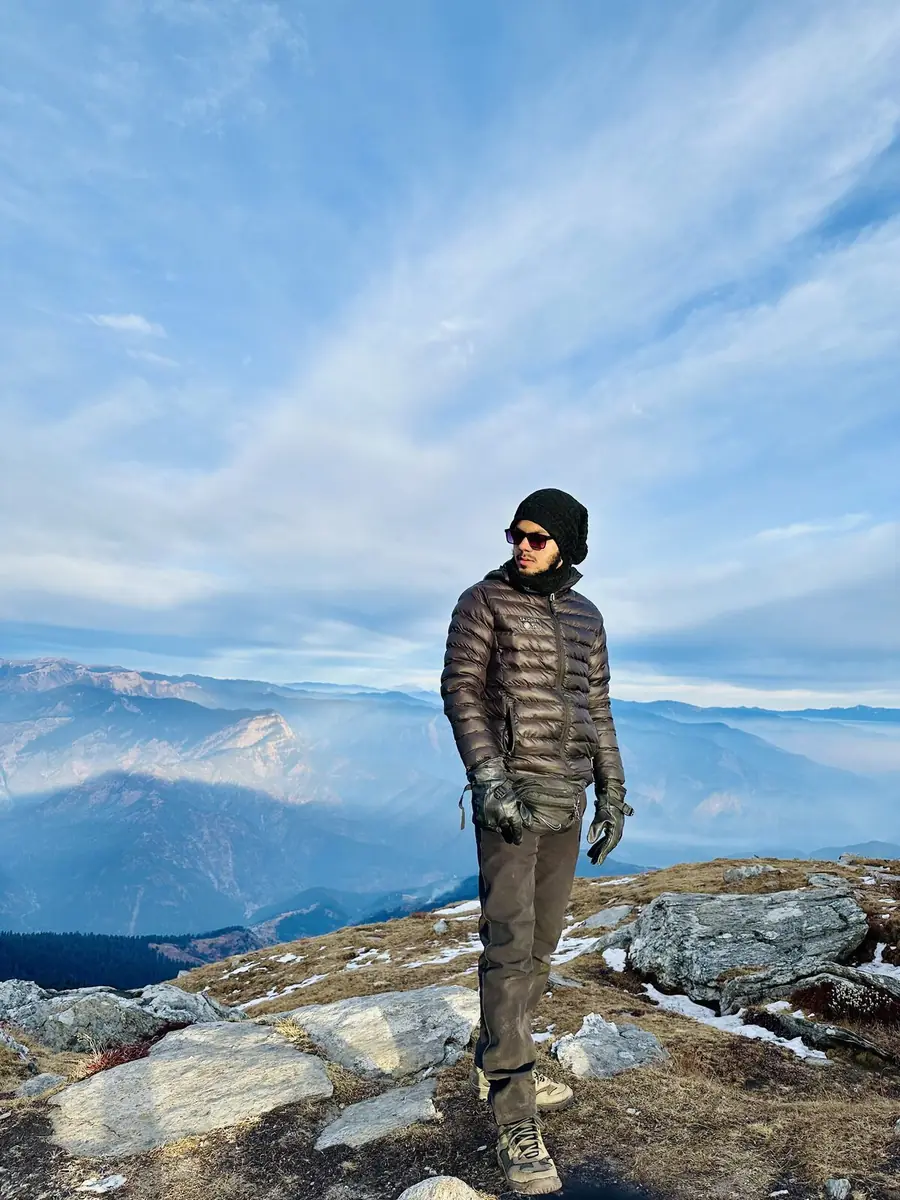 Maaz Khan at a Himalayan summit